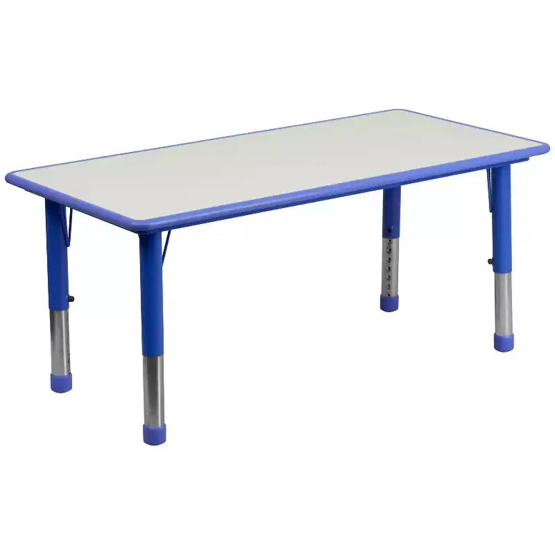 Ensemble table d’activités rectangulaire réglable en hauteur en plastique Emma and Oliver, 23,625 l x 47,25 L, avec 6 chaises