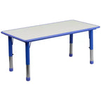 Ensemble table d’activités rectangulaire réglable en hauteur en plastique Emma and Oliver, 23,625 l x 47,25 L, avec 6 chaises