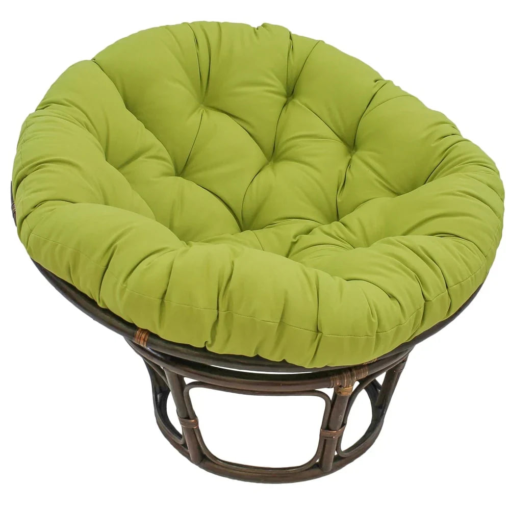 Fauteuil papasan Bali en rotin de 42 pouces avec coussin en sergé