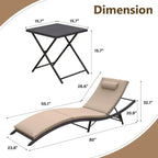 Kullavik 3-teiliges Outdoor-Loungesessel-Set