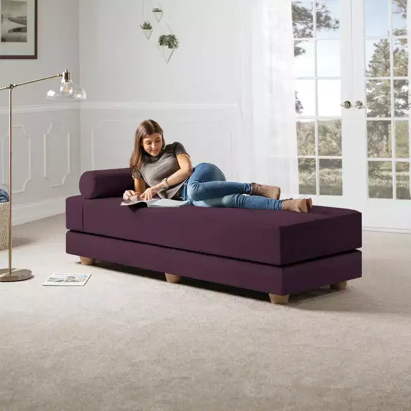 Tagesbett / ausklappbares Schlafsofa in Queen-Size – Microvelours