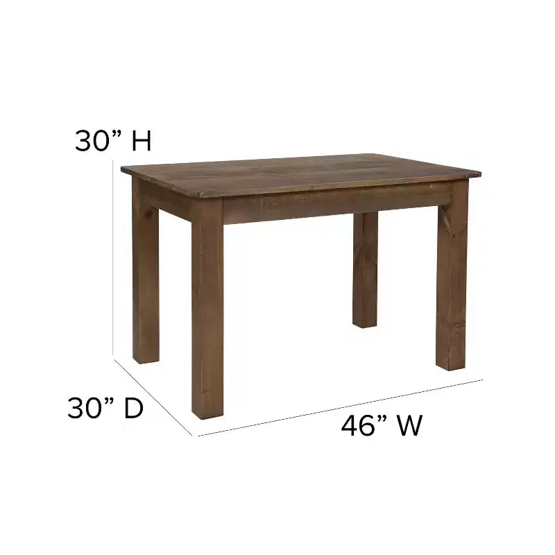Table de salle à manger de ferme rectangulaire en pin massif Flash Furniture, 46 x 30