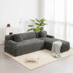 Cloud-Ecksofa, modernes Polstersofa mit 2 Zierkissen, frei kombinierbares Sofa, modulares L-förmiges Ecksofa