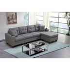 Ecksofa für das Wohnzimmer mit L-förmiger Chaiselongue und Getränkehalter
