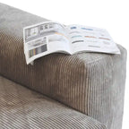 Grote modulaire hoekbank met corduroybekleding, U-vormig, 4-zits, met 2 ottomanen en 5 kussens