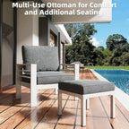 AECOJOY 7-teiliges Aluminiummöbel-Set für die Terrasse, Outdoor-Sitzgruppe