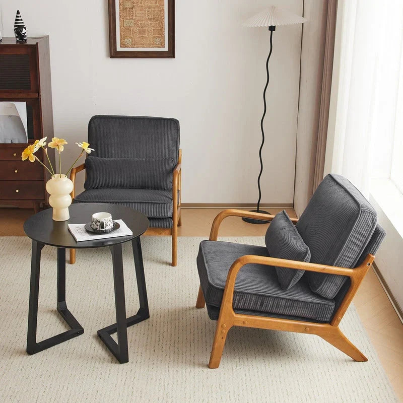 Moderner gepolsterter Akzentstuhl im Mid-Century-Stil