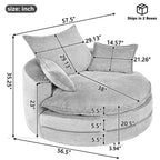 360 Swivel Accent Chair, Barrel Chair Swivel Round Sofa Chair with Cushion for Living Room