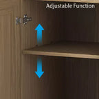 62 High Black Wicker Door Wood Grain Decorative Storage Cabinet with 12 Shelves