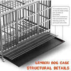 Cage pour chien BOSSIN robuste et indestructible de 48/38 po, chenil anti-fugue avec roulettes verrouillables