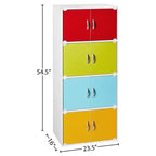 Hodedah HID44 Heavy Duty 8 Door Floor Mount Enclosed Multipurpose Storage Bookcase Cabinet for Home and Office, Beech Wood Finish