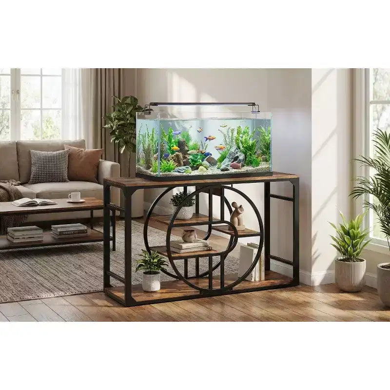 Metall-Aquarienständer für 55–75 Gallonen, belastbarer Fischbeckenständer mit Aufbewahrungsschrank, mehrstufiger Fischbeckenständer mit verstärkten Beinen, geeignet
