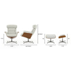 Jovan 31,5 Zoll Relaxsessel aus echtem Leder mit Hocker