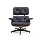 Leren loungefauteuil in mid-century-modern stijl, relaxfauteuil