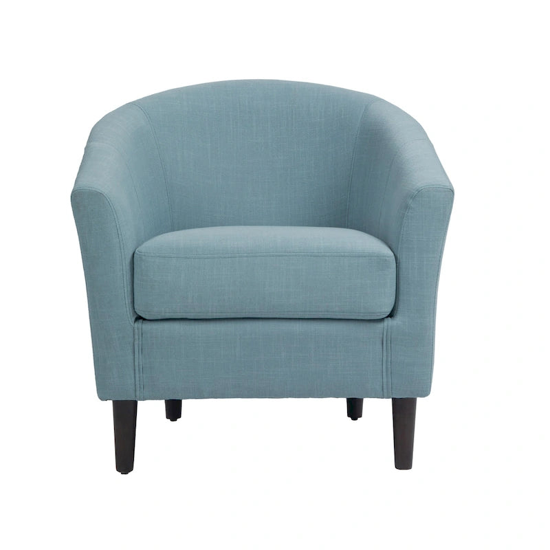 Ensemble de 2 fauteuils club modernes en lin, style tonneau