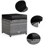 Costway Ensemble repas de jardin en rotin de 7 pièces, canapé d’angle, canapé et pouf — Voir les détails