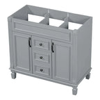 Meuble-lavabo moderne de salle de bains de 36 po avec vasque sur plan, armoire à miroir, 2 portes et 2 tiroirs