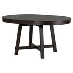 Table de salle à manger ronde extensible de style champêtre avec rallonge de 16 po, table de cuisine en bois