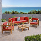 Brava 6-teiliges Outdoor-Set aus Akazienholz von Christopher Knight Home