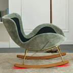 Fauteuil à bascule moderne en velours, ergonomique et rembourré, pour chambre de bébé
