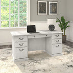 Bush Furniture Saratoga Schreibtisch für Führungskräfte mit Schubladen und Stauraum