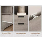 Bibliothèque haute de 72 pouces avec 4 tiroirs, bibliothèque de rangement autoportante de style maison de campagne pour chambre, salon et bureau à domicile
