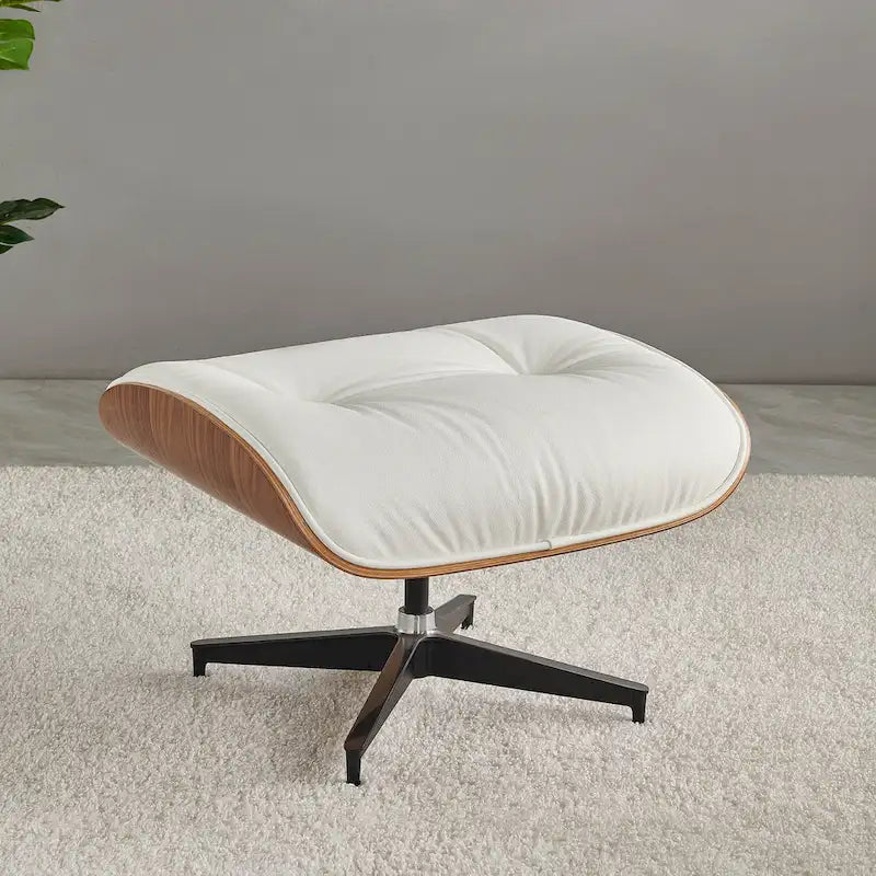 Leren loungefauteuil in mid-century-modern stijl, relaxfauteuil