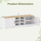 2-Door Shoe Bench wirh Adjustable Shelves Hidden Storage Space Natural + White/Whi5te