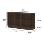 Plank+Beam Contour Solid Wood Sideboard with 3 Doors, 59 TV Stand for Living Room