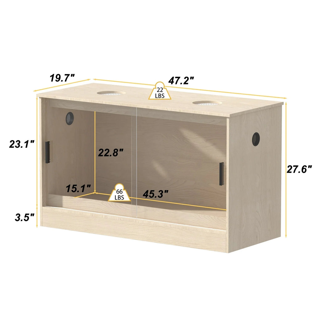 Habitat pour reptiles — terrarium spacieux pour lézards, serpents et autres — 47,2