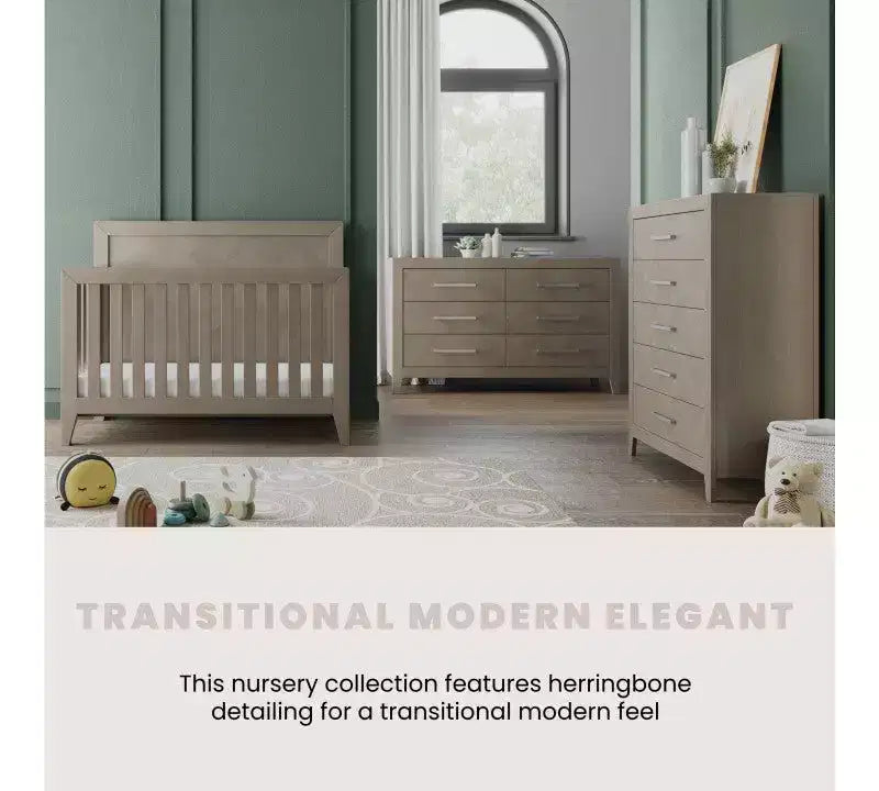 Child Craft Kieran babybed, dubbele commode en ladekast als 3-delige babykamerset, inclusief 4-in-1 ombouwbaar babybed, commode en ladekast