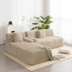 Cloud-Ecksofa, modernes Polstersofa mit 2 Zierkissen, frei kombinierbares Sofa, modulares L-förmiges Ecksofa