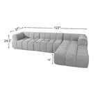 Christopher Knight Home Keri 122 modernes L-förmiges Ecksofa aus hochelastischem Schaumstoff mit niedriger Rückenlehne