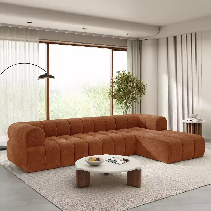 Christopher Knight Home Keri 122 modernes L-förmiges Ecksofa aus hochelastischem Schaumstoff mit niedriger Rückenlehne
