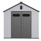 Opslagschuur van 6 ft x 4 ft/6 ft x 8 ft/8 ft x 6 ft/8 ft x 10 ft, weerbestendig kunststofhars voor buiten met vloer, gereedschapsschuur met puntdak