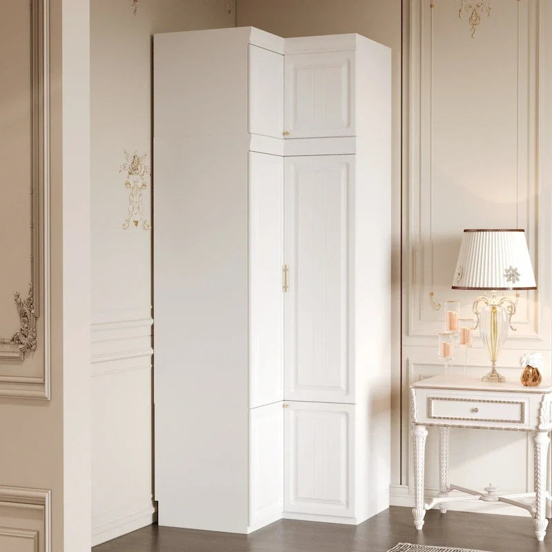 Armoire-penderie de 93,9/74,2 pouces de hauteur avec espace de suspension, tiroirs et rangements