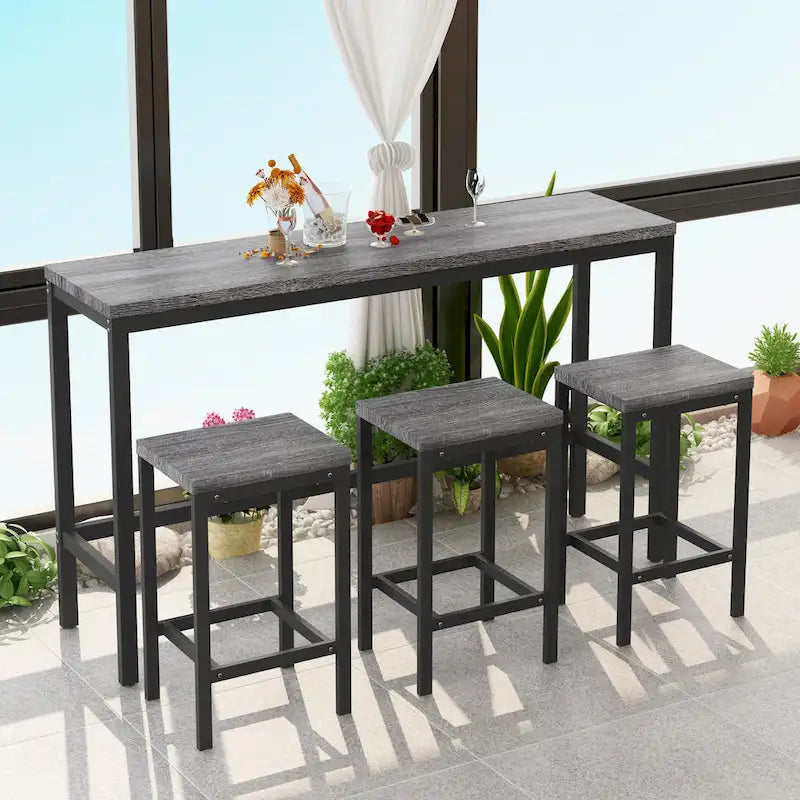 Ensemble de table de bar avec 3 tabourets
