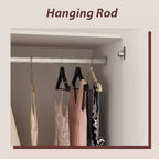 Armoire Hitow avec 2 grands tiroirs, espace central pour vêtements suspendus et miroir, style minimaliste