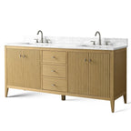 Vanity Art 72 badkamermeubel met dubbele wastafel en blad van composietmarmer