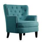 Moser Bay Mignon Velvet / Linen 30 Wide Tufted Wingback Accent Chair