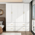 Armoire-penderie de 93,9/74,2 pouces de hauteur avec espace de suspension, tiroirs et rangements