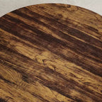 Runder industrieller Couchtisch mit 76 cm Durchmesser, 2 Ebenen, verstellbaren Füßen, Ablage in Holzoptik, Flammendesign, einfache Montage, Wohnzimmer
