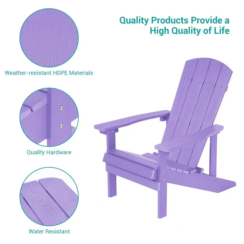 Bonosuki weerbestendige Adirondackstoelen van hout voor buiten, set van 4