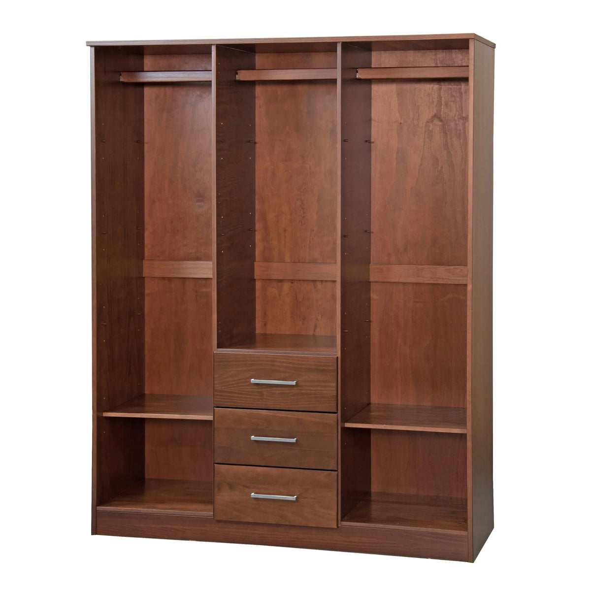Palace Imports Cosmo kledingkast met 3 deuren, 100% massief hout, met deuren van massief hout of spiegelglas
