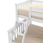 Max & Lily Etagenbett aus Massivholz, Einzelbett über Doppelbett mit ausziehbarem Stauraumbett und Leiter für Kinder