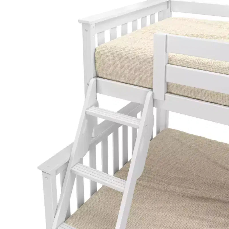 Max & Lily Etagenbett aus Massivholz, Einzelbett über Doppelbett mit ausziehbarem Stauraumbett und Leiter für Kinder