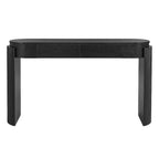 Merax Modern Oval-Top Console Table with Fluted Curved Legs & Dual Hidden Drawers