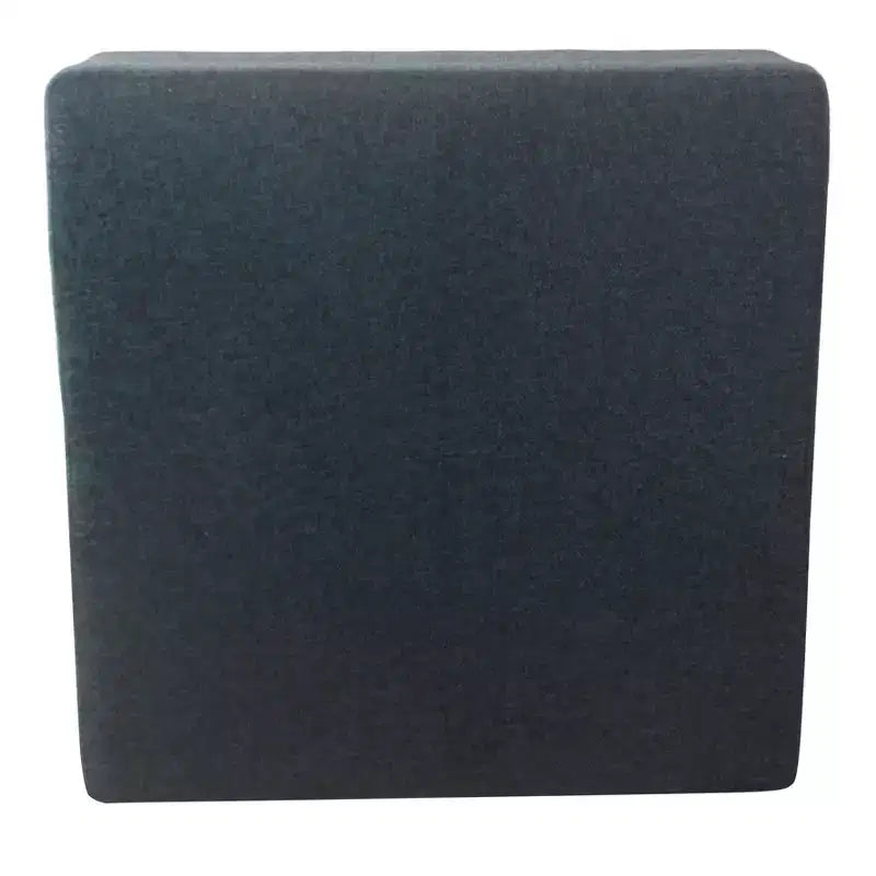 32" Square Storage Ottoman with Hinged Lid, Textured Navy Fabric & Wood Legs