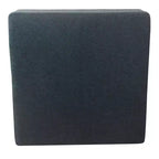 32" Square Storage Ottoman with Hinged Lid, Textured Navy Fabric & Wood Legs