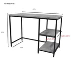 Flynn Chestnut & Black Desk with Metal Frame, Wood Surface & Open Storage Shelf